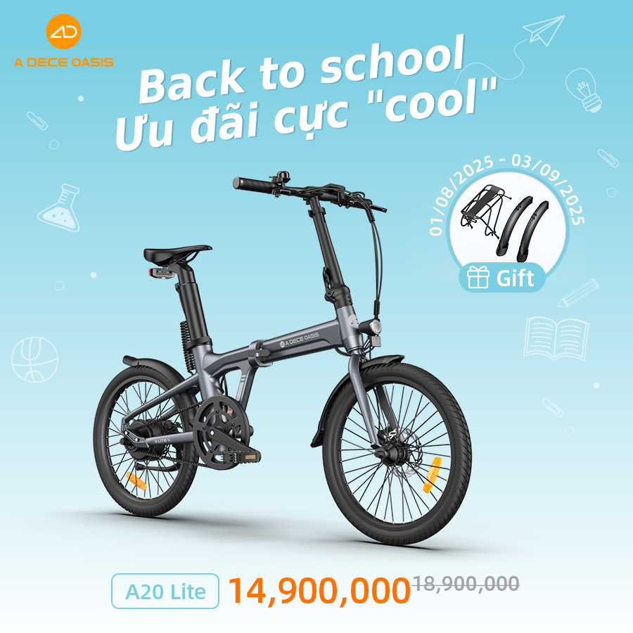 Xe đạp gấp điện trợ lực A20 Lite 20inch