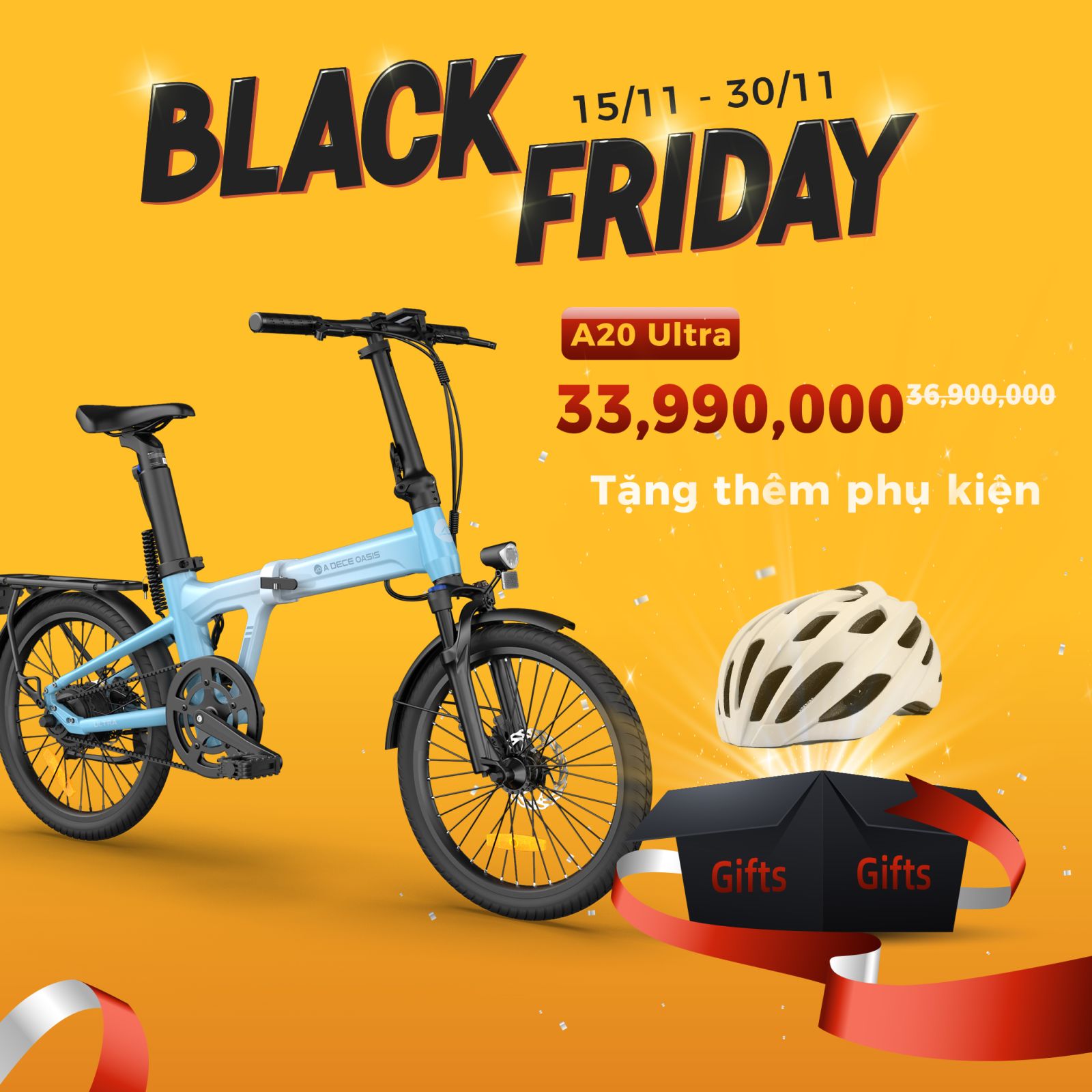 Xe đạp gấp điện trợ lực A20 Ultra 20inch