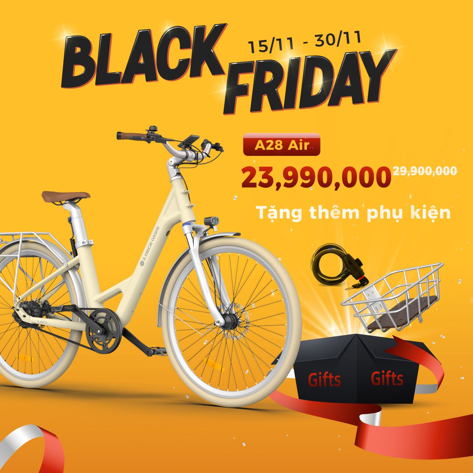 Xe đạp gấp điện trợ lực A28 Air 26inch