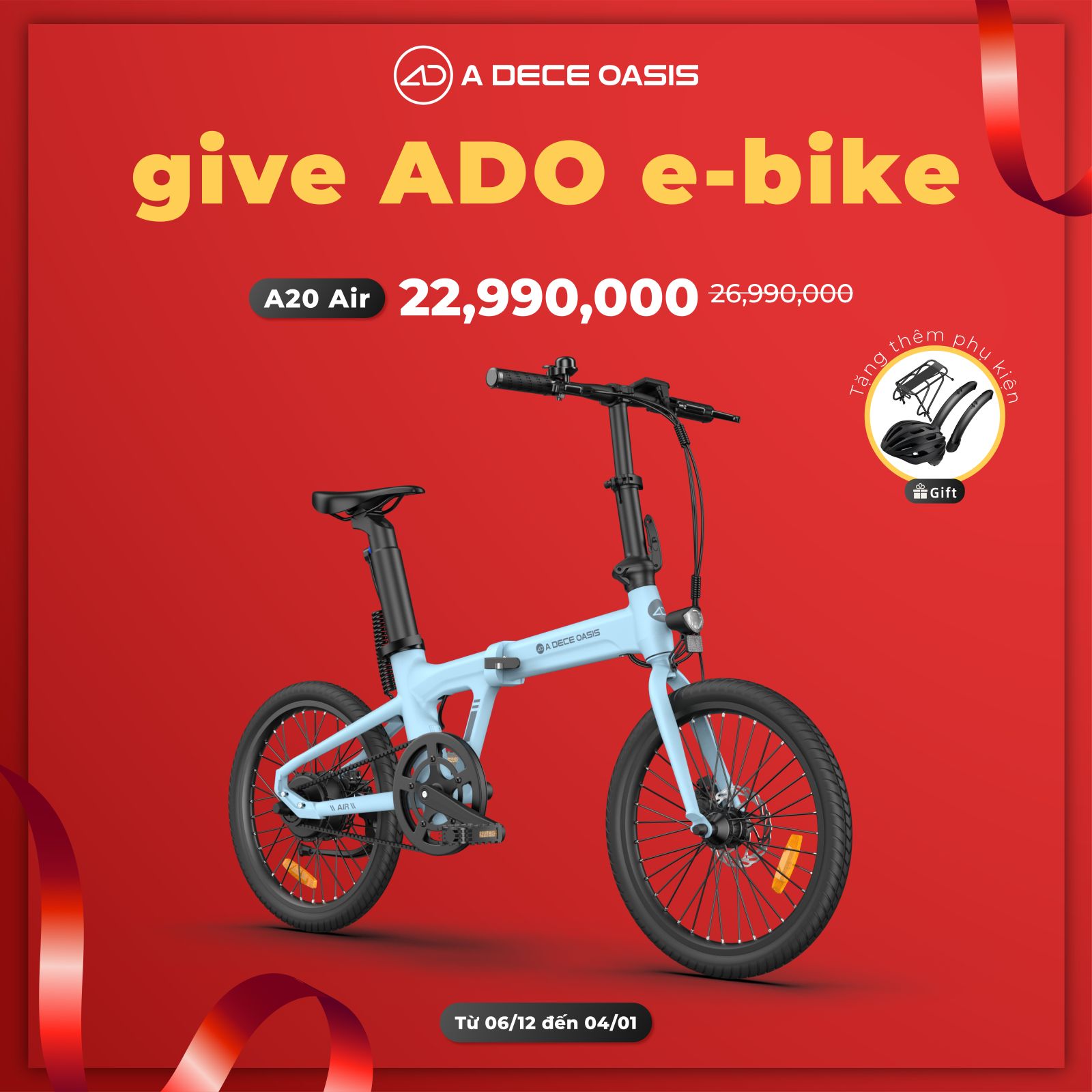 Xe đạp gấp điện trợ lực A20 Air 20inch