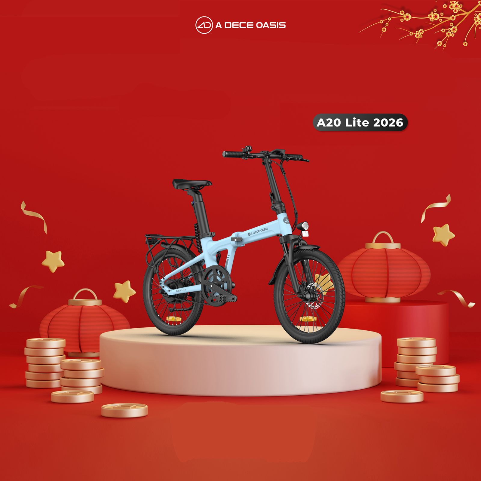 Xe đạp gấp trợ lực ADO A20 LITE V2