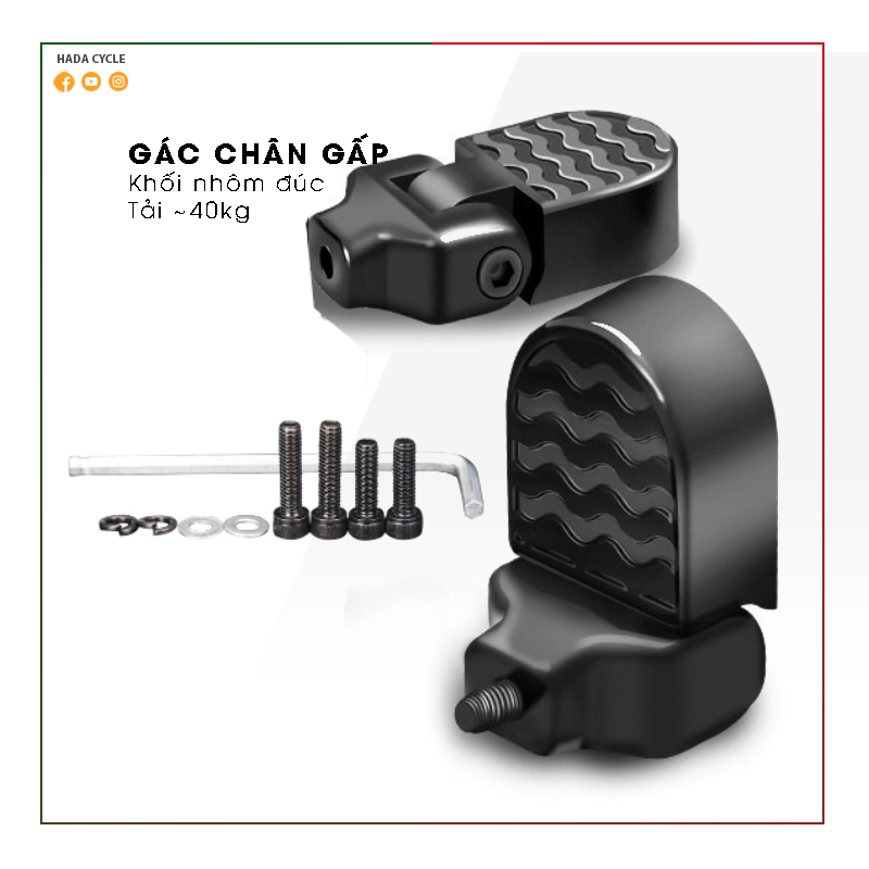 Gác chân gấp sau xe đạp